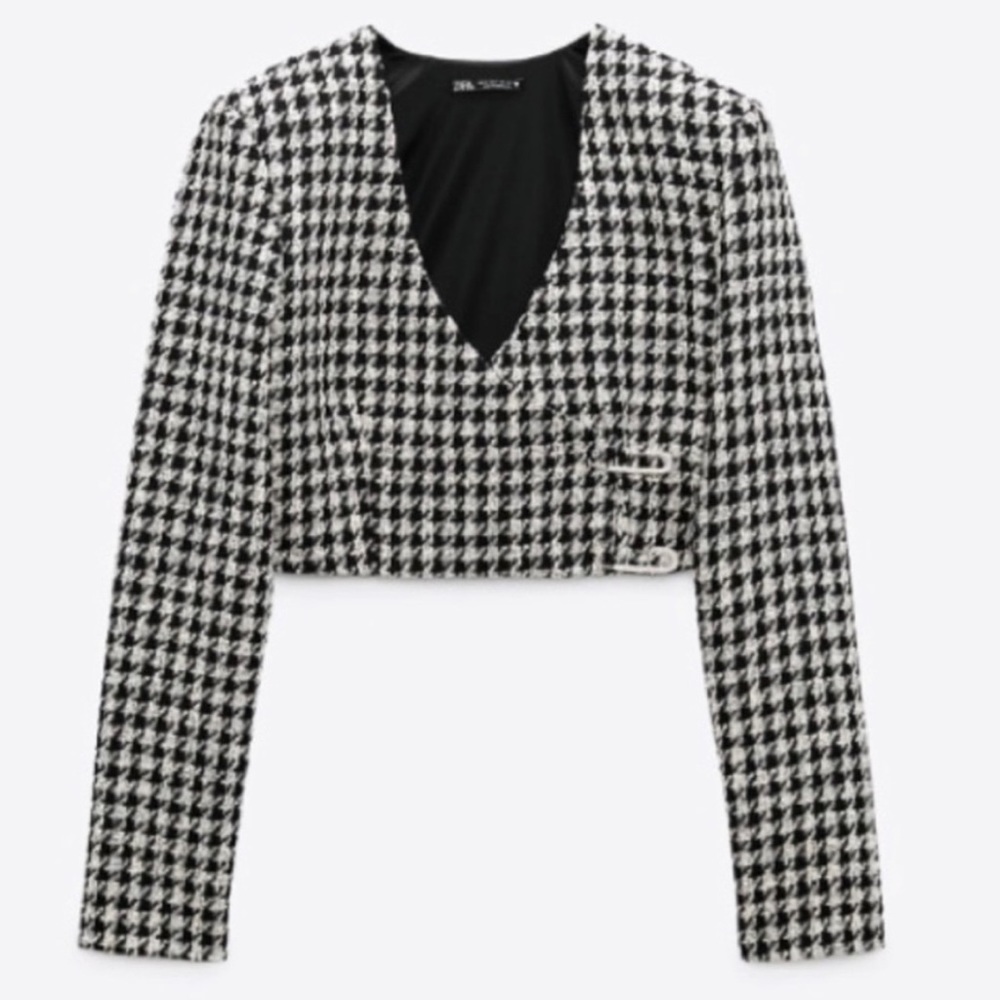 Zara houndstooth top